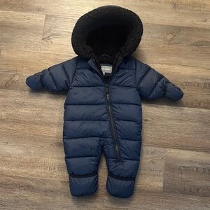 Michael Kors Navy and Black Infant Puffer Snowsuit